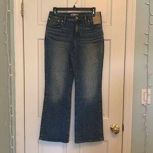 MADEWELL MID RISE WAIST CROPPED FLARED LEG DENIM BLUE JEANS - SIZE W 29 - NWT